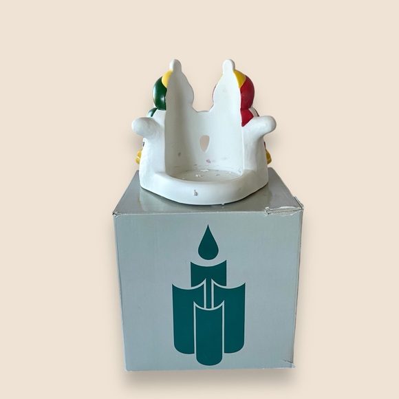 PARTYLITE Retired P0476 Ceramic Snowmen Pillar Candle Holder Original Box - Picture 4 of 11